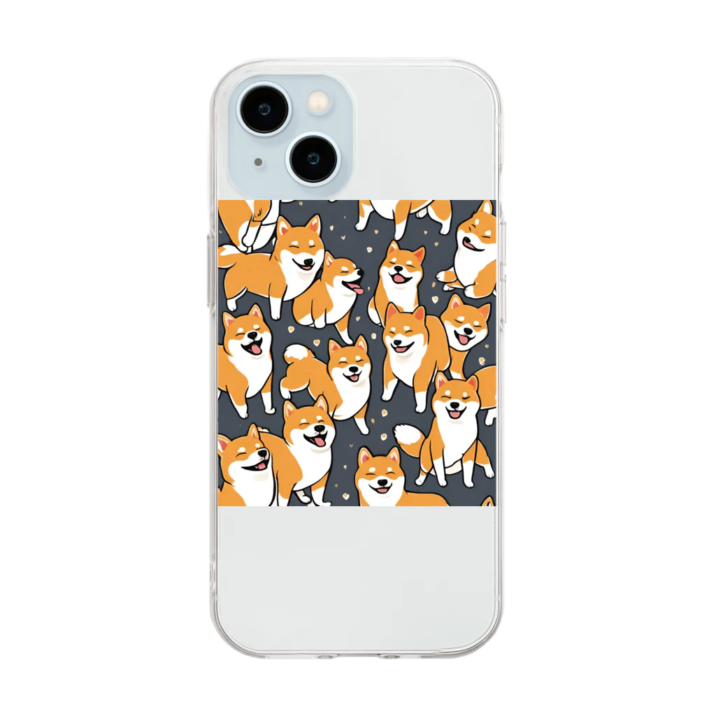 柴犬大好きマンのたくさんの柴犬ちゃん Soft Clear Smartphone Case