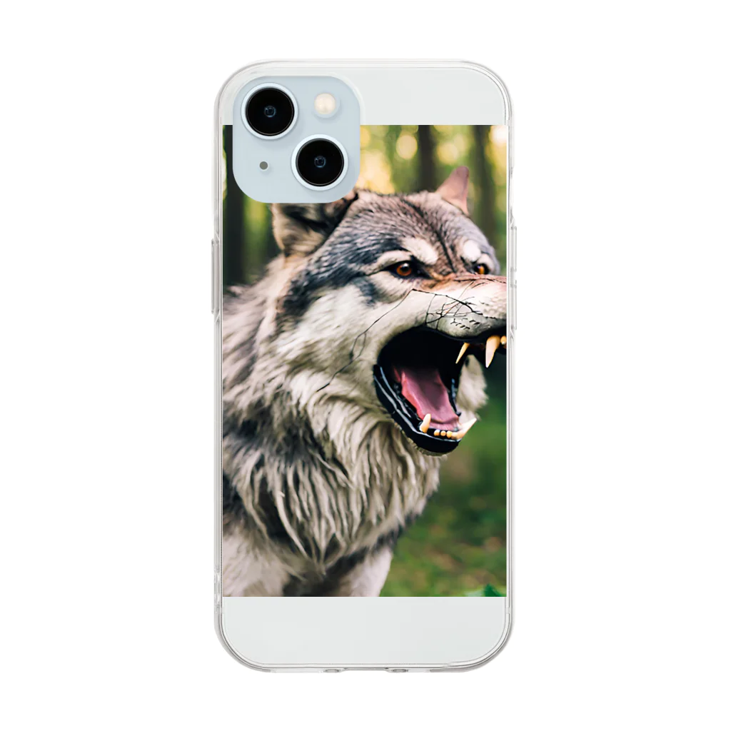 POINT MONEYのAngry wolf Soft Clear Smartphone Case
