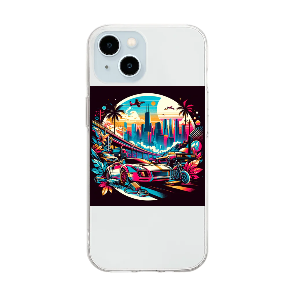 Overdrive Oasis-オーバードライブオアシス-のネオン・ナイトレース Soft Clear Smartphone Case