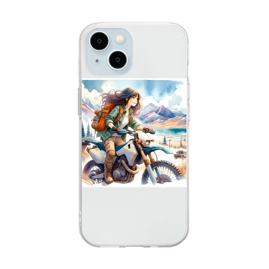 ヨーカズのバイク女子リナ Soft Clear Smartphone Case