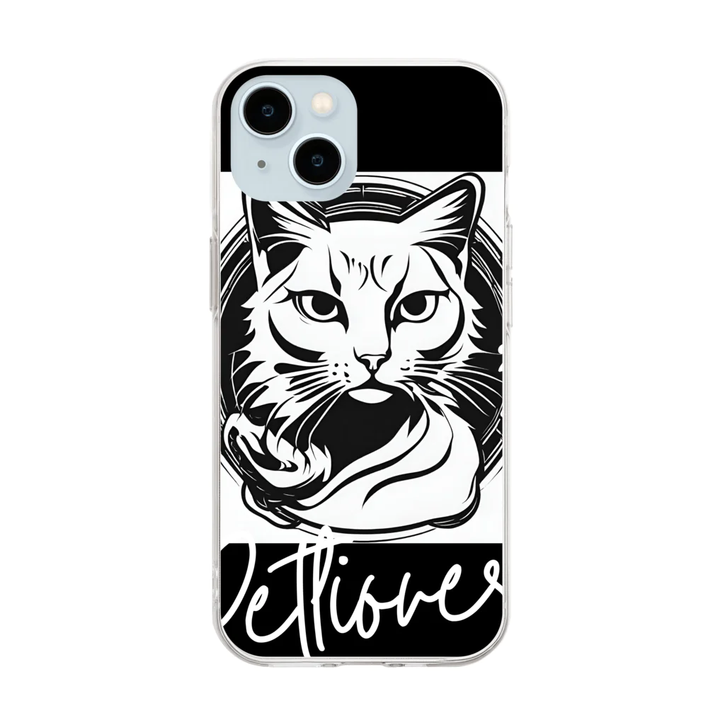 SERIY_SHOPの勇敢な猫戦士 Soft Clear Smartphone Case