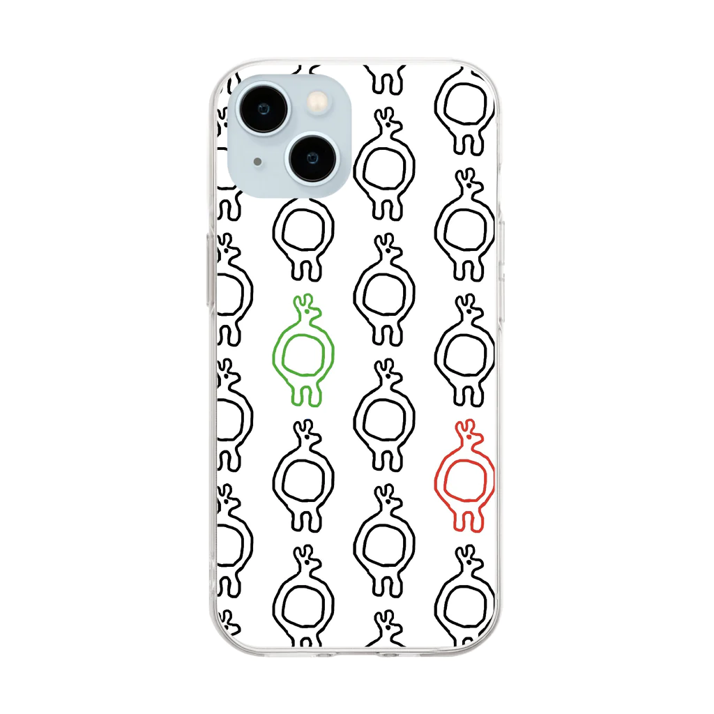 なぞなぞのアボリジニのカンガルー　トリプル Soft Clear Smartphone Case