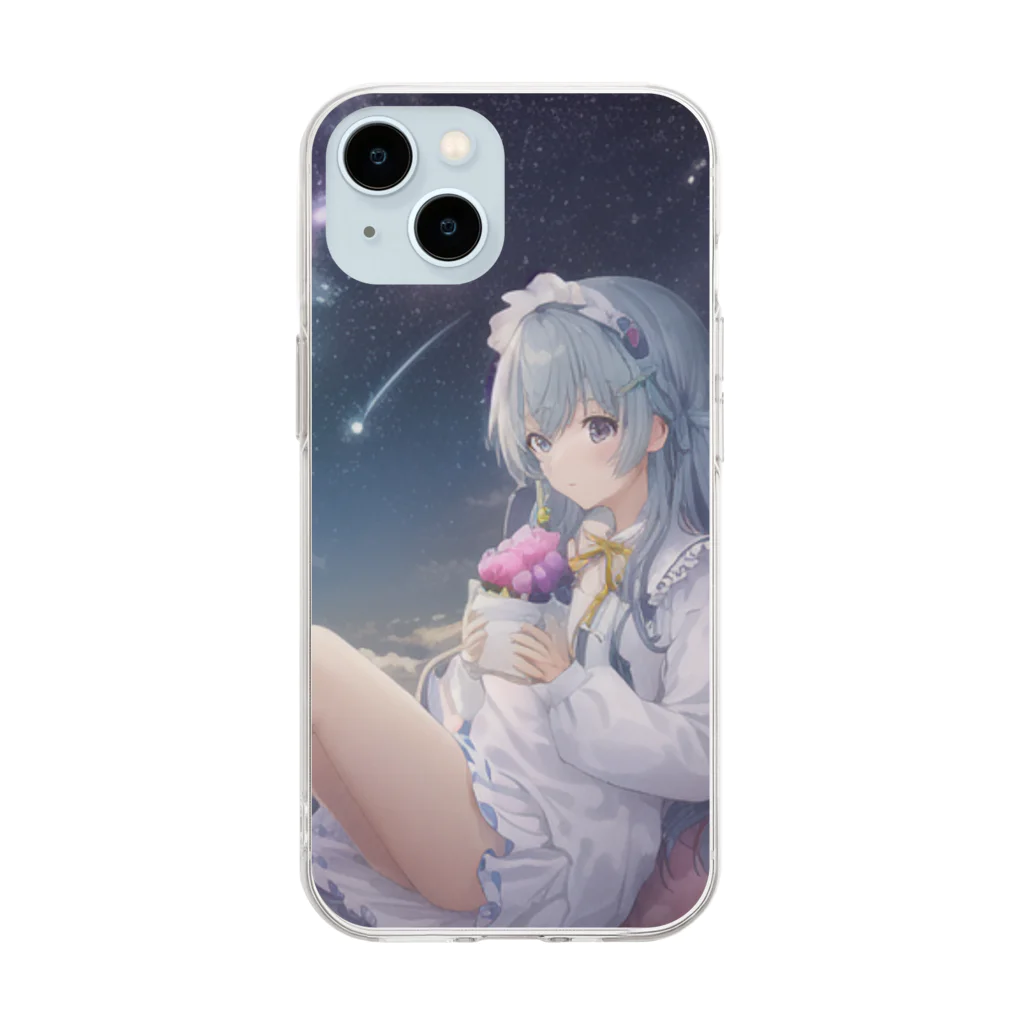 kurokuma39の天空の美少女 Soft Clear Smartphone Case