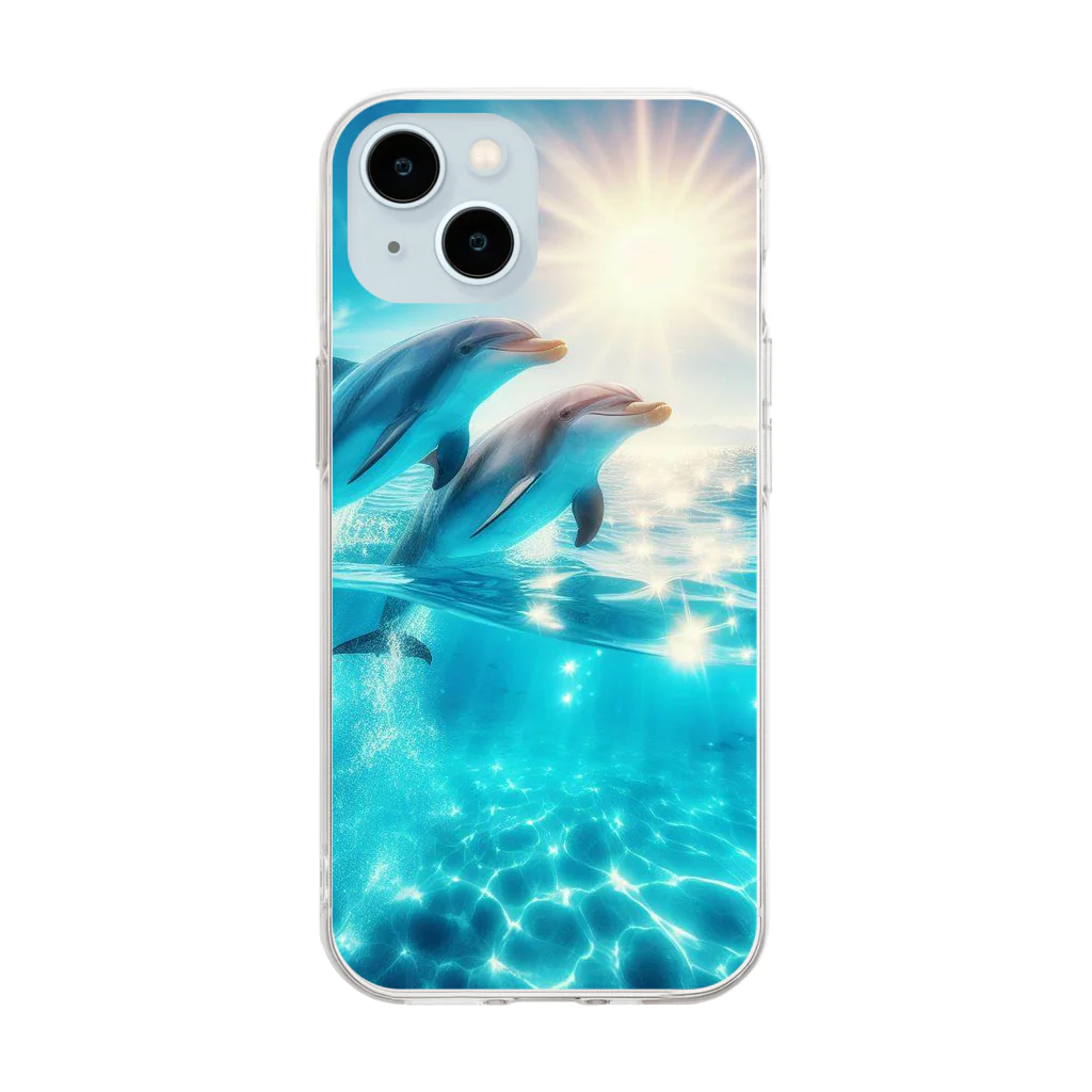 終わらない夢🌈の美しい海とイルカ🐬✨ Soft Clear Smartphone Case