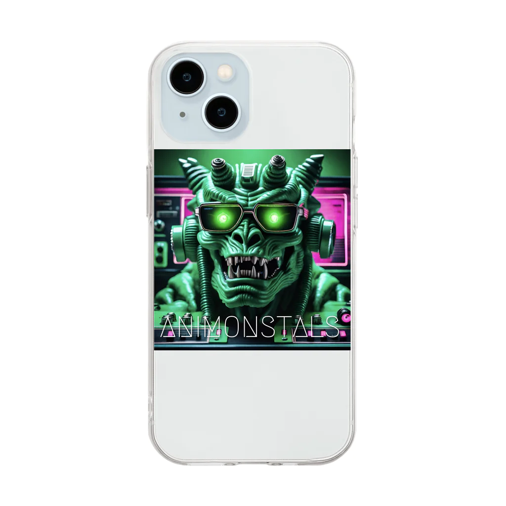 ANIMONSTALSのグリーン・モンスタル@tコックピット Soft Clear Smartphone Case