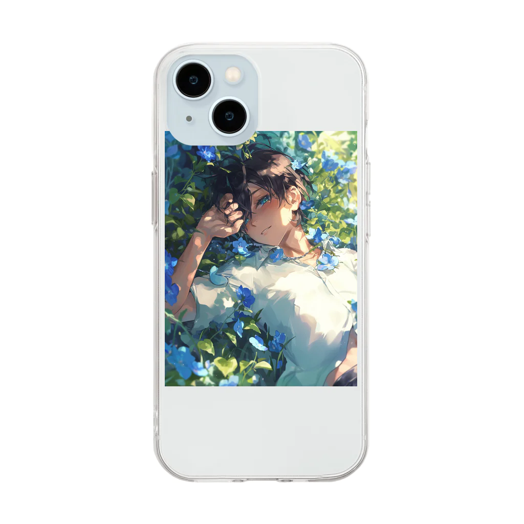 AQUAMETAVERSEの寝ぼけ顔　なでしこ1478 Soft Clear Smartphone Case