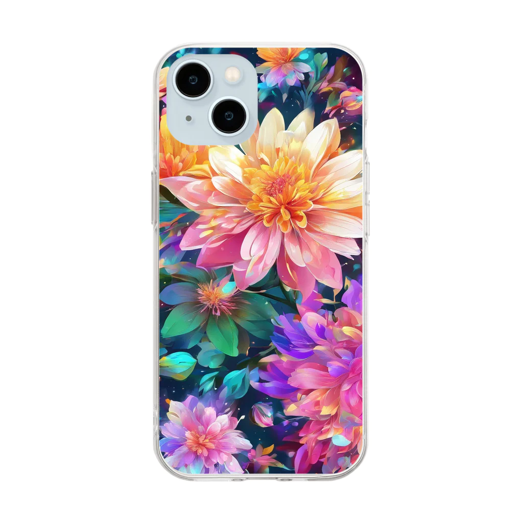 モノモノクローゼットの花々 Soft Clear Smartphone Case