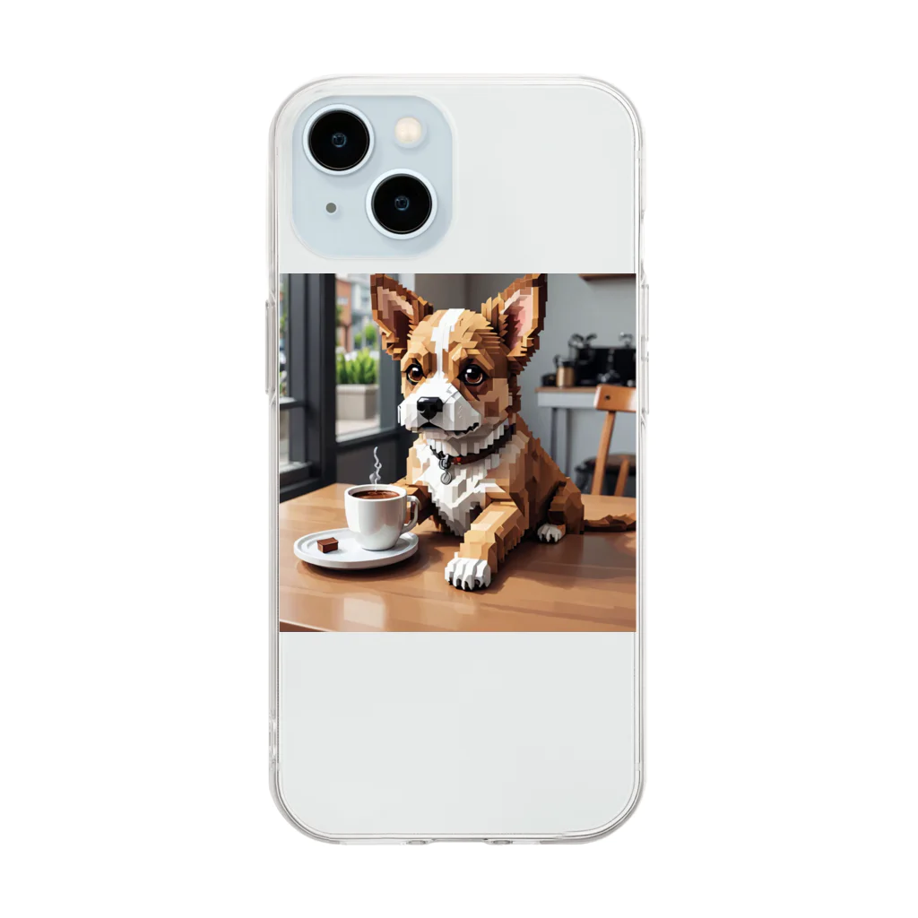 8-Bit Oasisのcoffee dog Soft Clear Smartphone Case