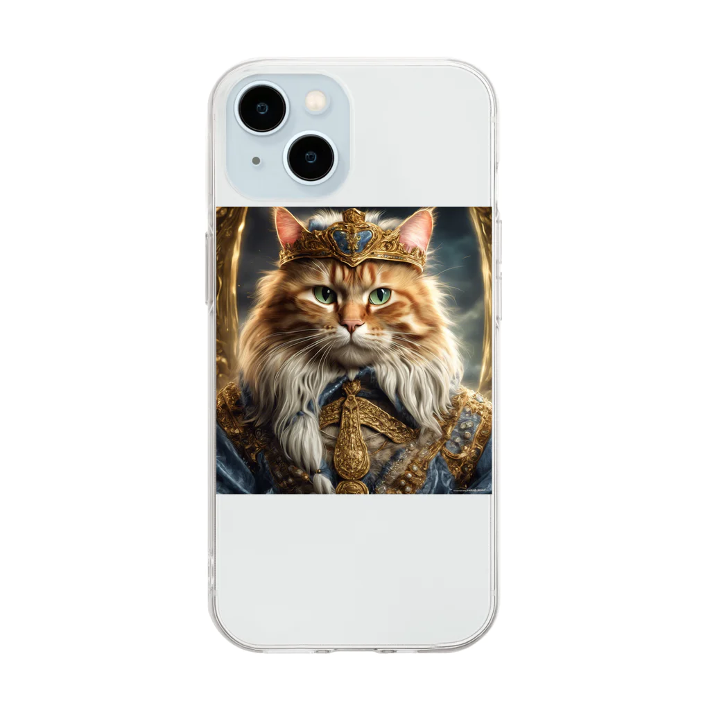 だんのんの猫王国の王様 Soft Clear Smartphone Case