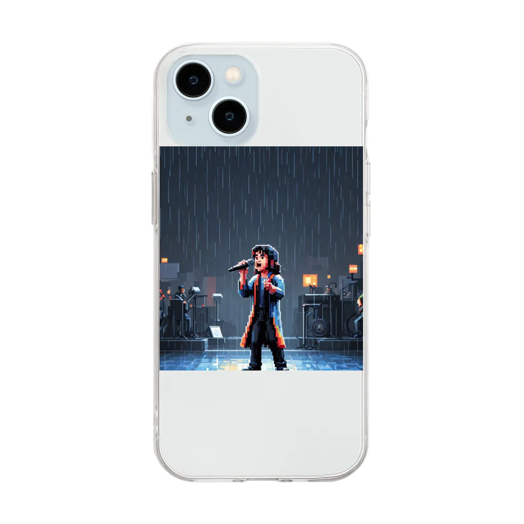 tentetenの雨の中の歌 Soft Clear Smartphone Case