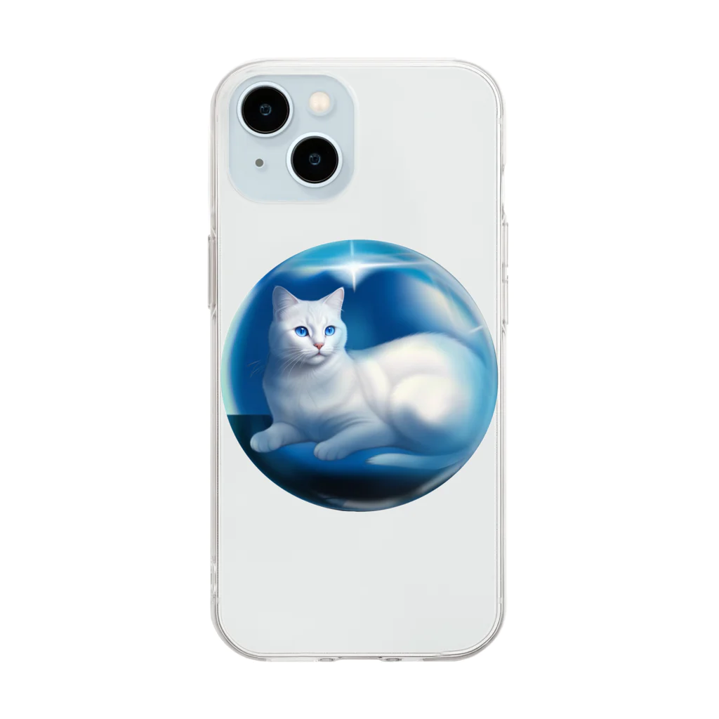 Sacret Animals in your headのSecret CAT in your head 聖なる猫 Soft Clear Smartphone Case