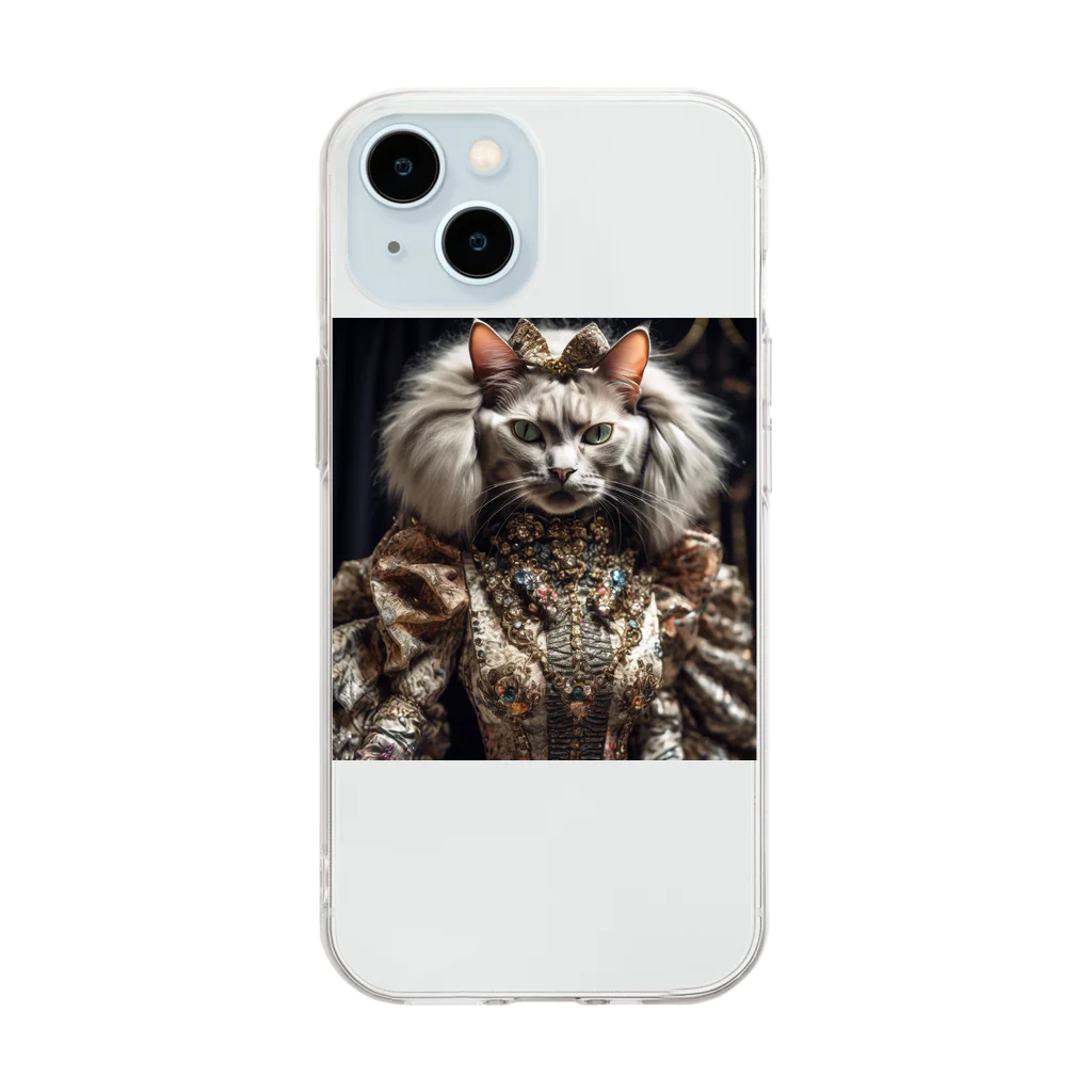 だんのんの猫王国の王様猫 Soft Clear Smartphone Case