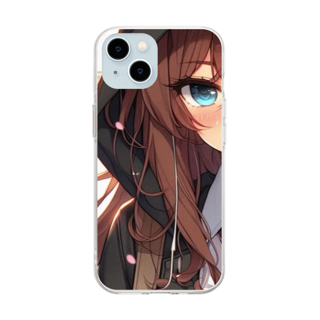 JAPAN THE HEROのパーカーともちゃん通学中 Soft Clear Smartphone Case