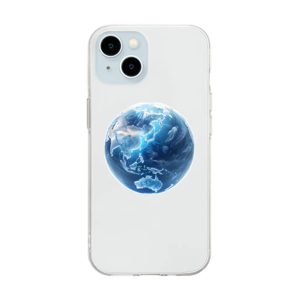 Ryoukaの地球_ガラス玉 Soft Clear Smartphone Case