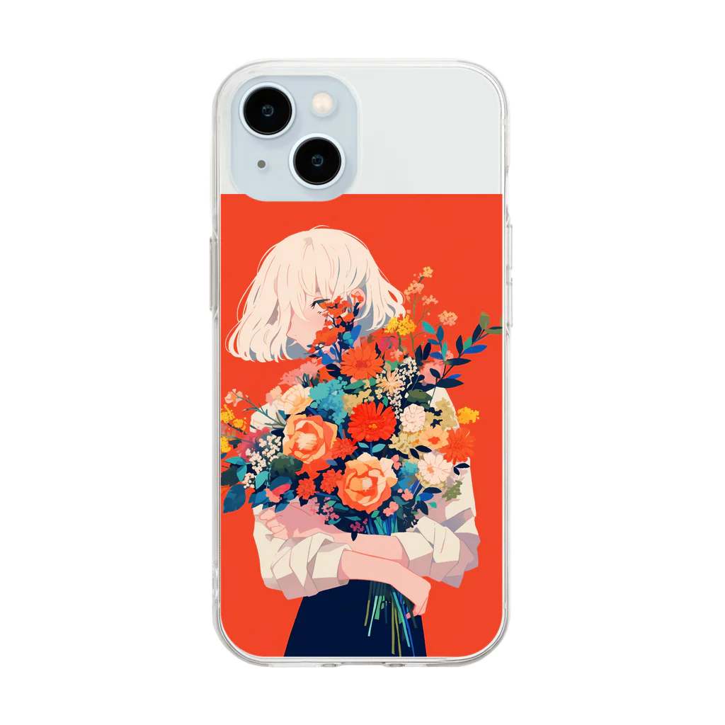 AQUAMETAVERSEの花束をあなたに　Hime  2530 Soft Clear Smartphone Case