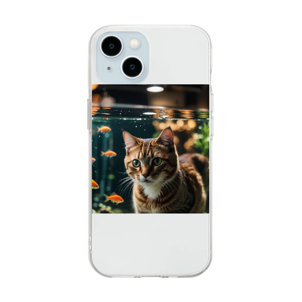 miyabi1116の水槽と猫 Soft Clear Smartphone Case