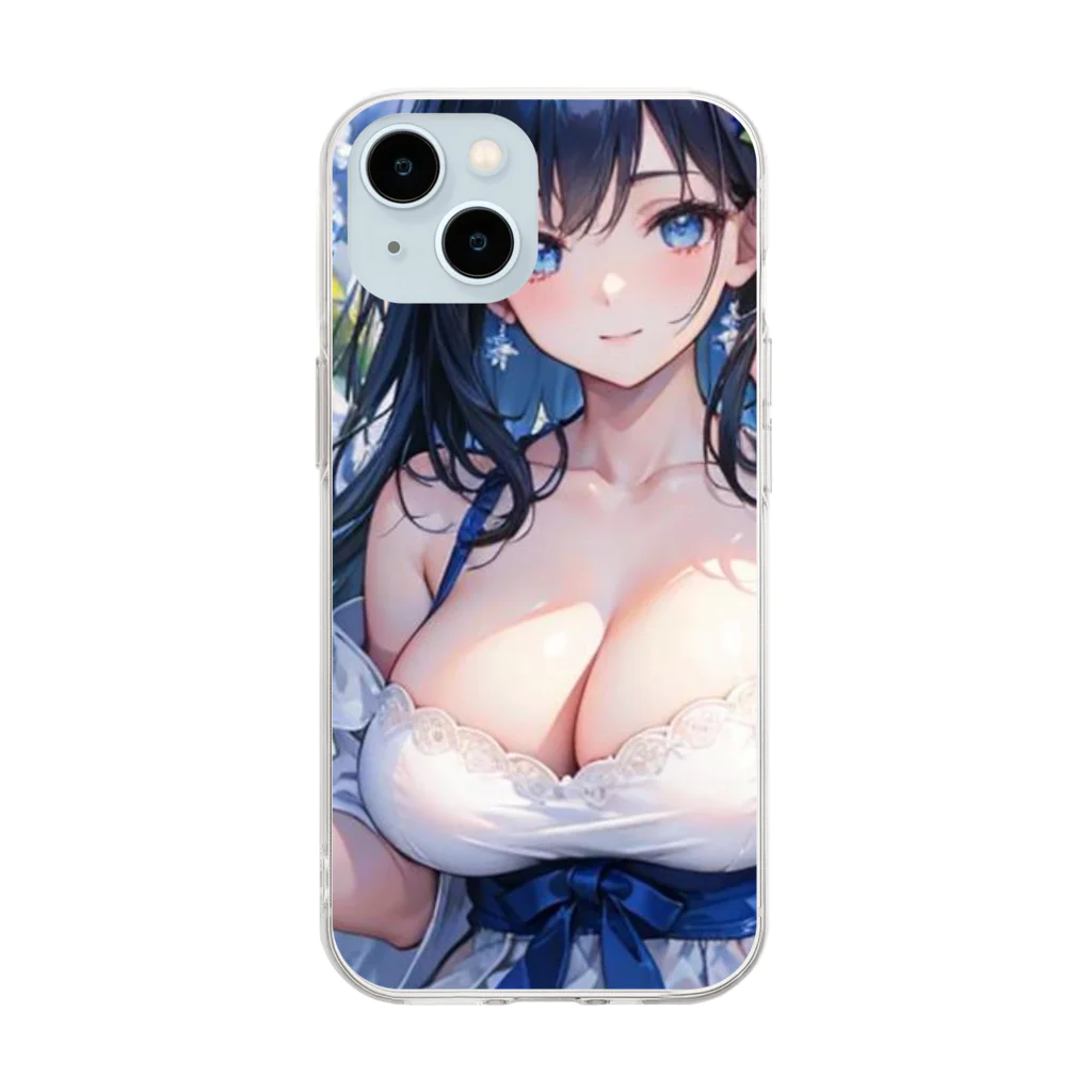 yumi889kiteの青いアジサイと共に Soft Clear Smartphone Case