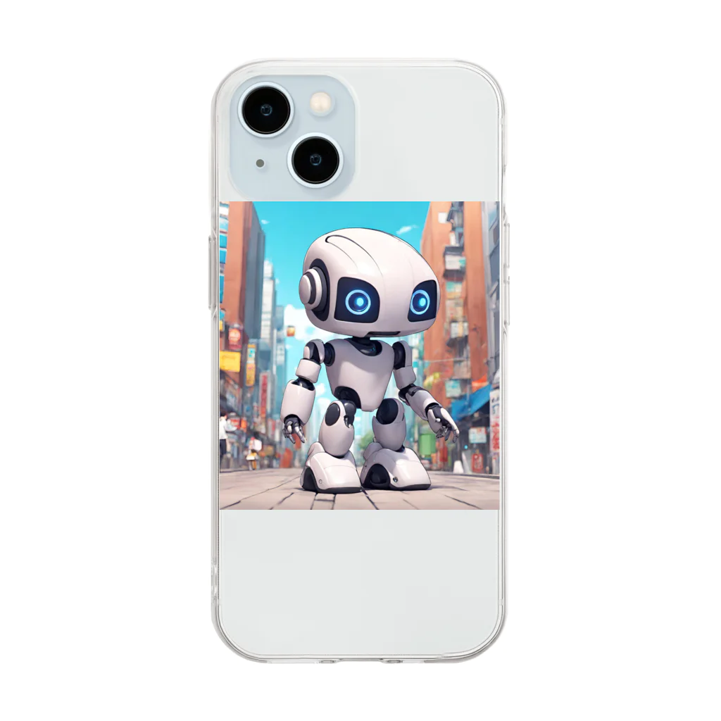 Freedomの可愛いロボットのイラストグッズ Soft Clear Smartphone Case