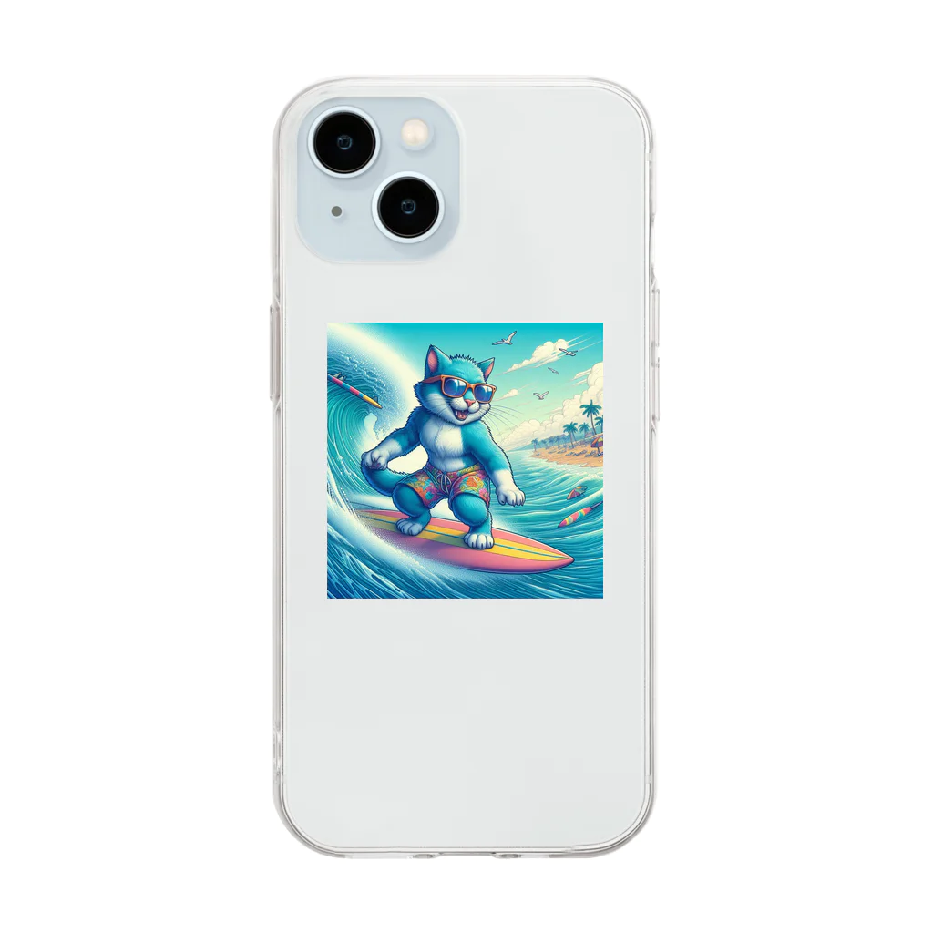 ふぇにゃんくすの波乗りファンキーたま Soft Clear Smartphone Case