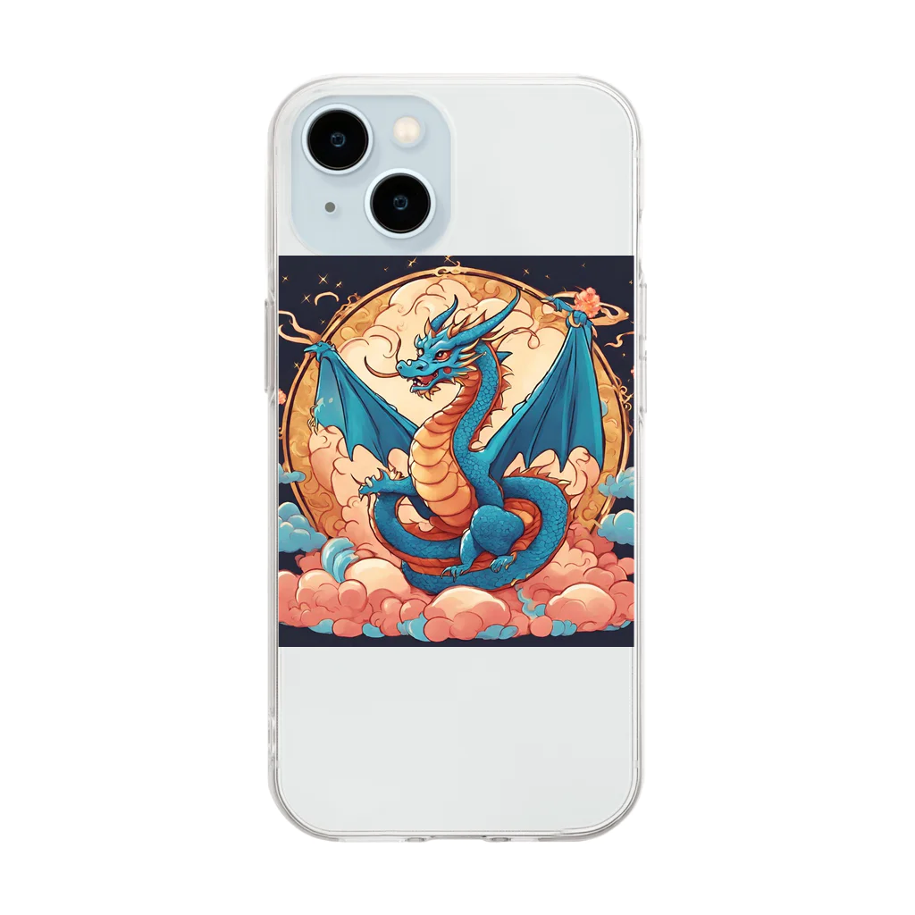 the blue seasonの昇華する守護龍 Soft Clear Smartphone Case