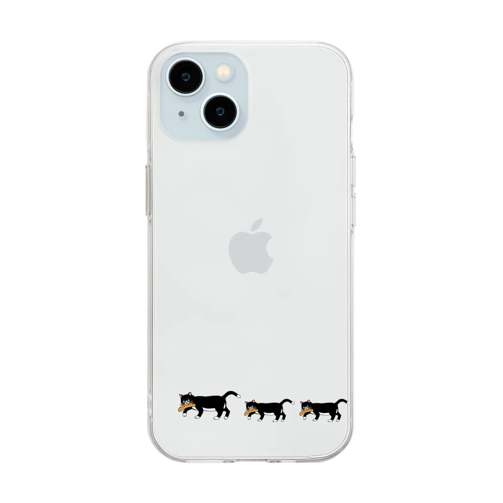 Paindepices（パンド・エピス）のパンド・エピス　ねこの行進 Soft Clear Smartphone Case