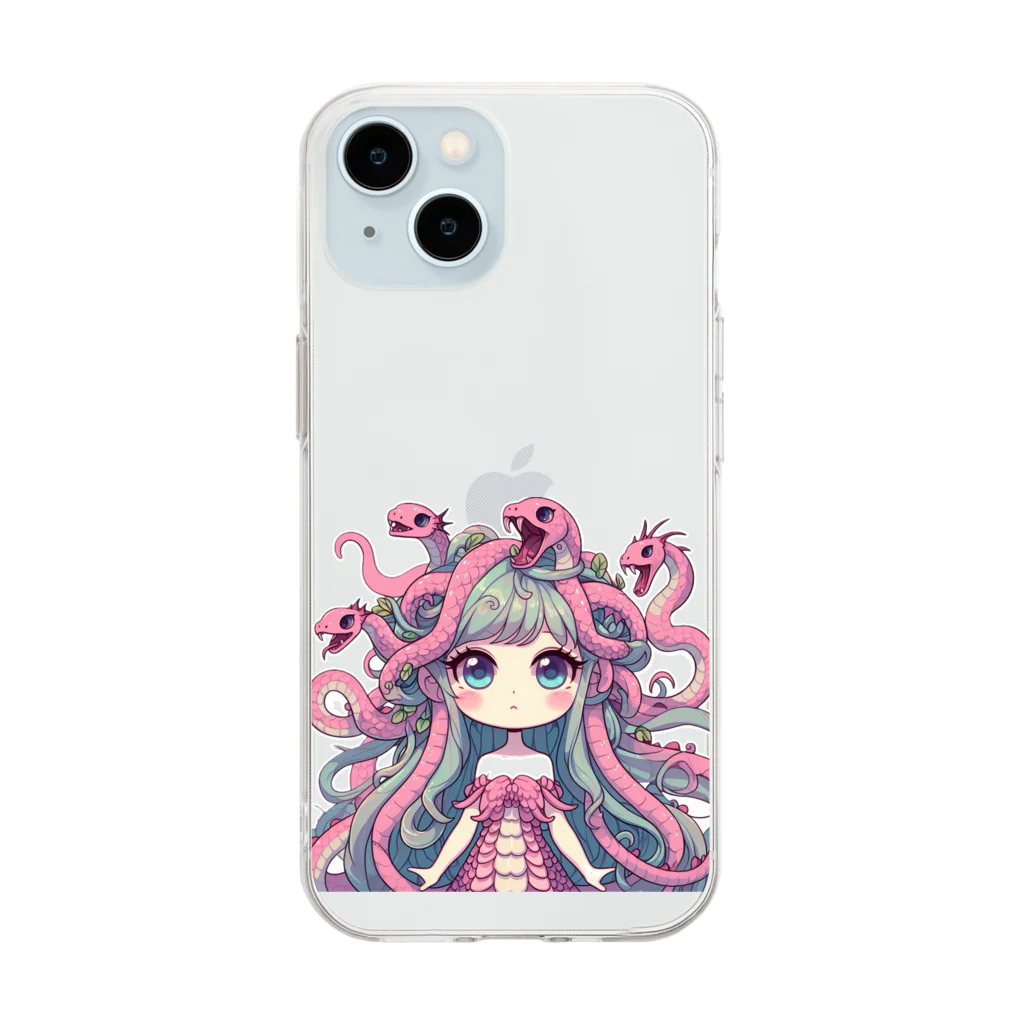 WakuWakustoreのメデューサ少女 Soft Clear Smartphone Case