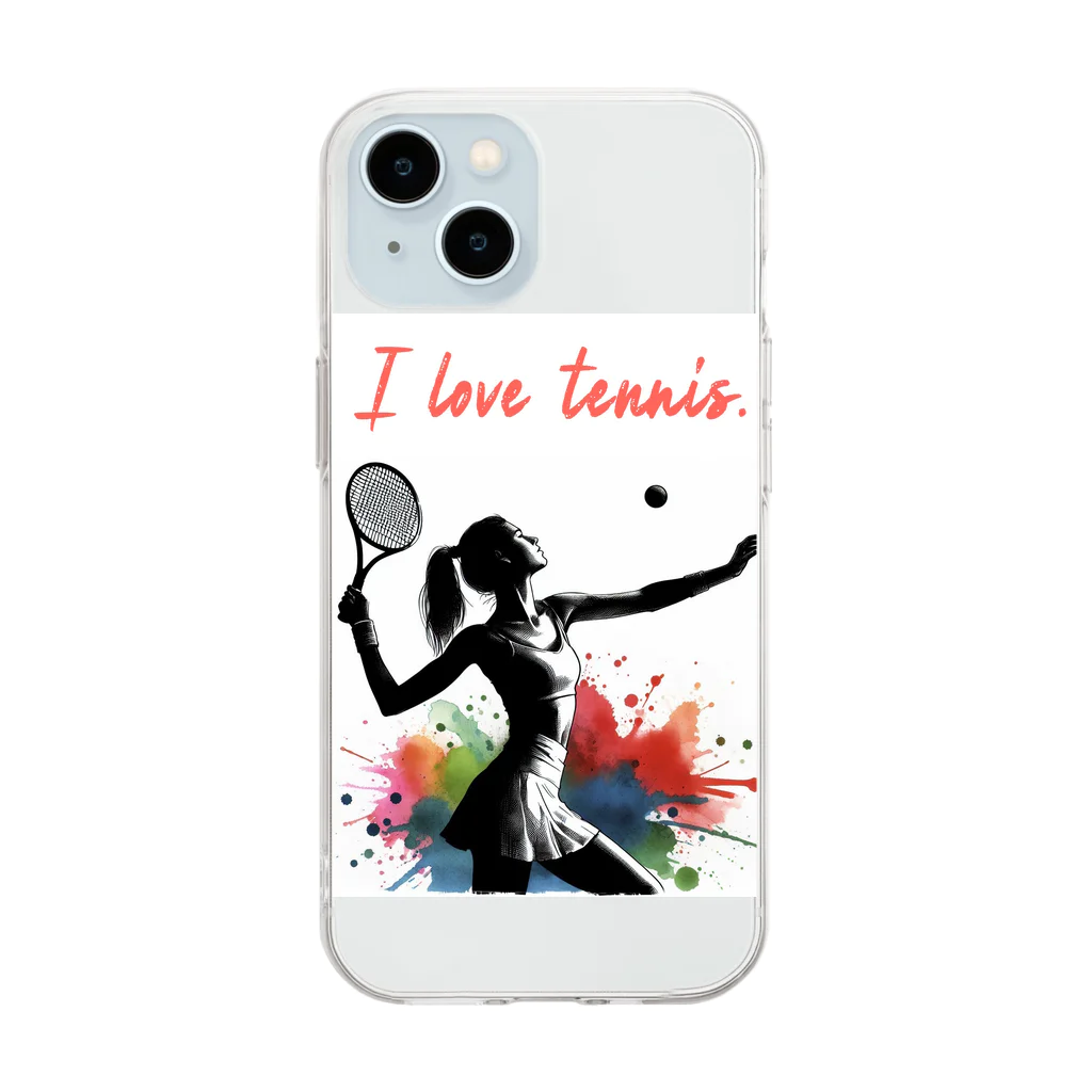 Tomohiro Shigaのお店のI love tennis.（その４） Soft Clear Smartphone Case