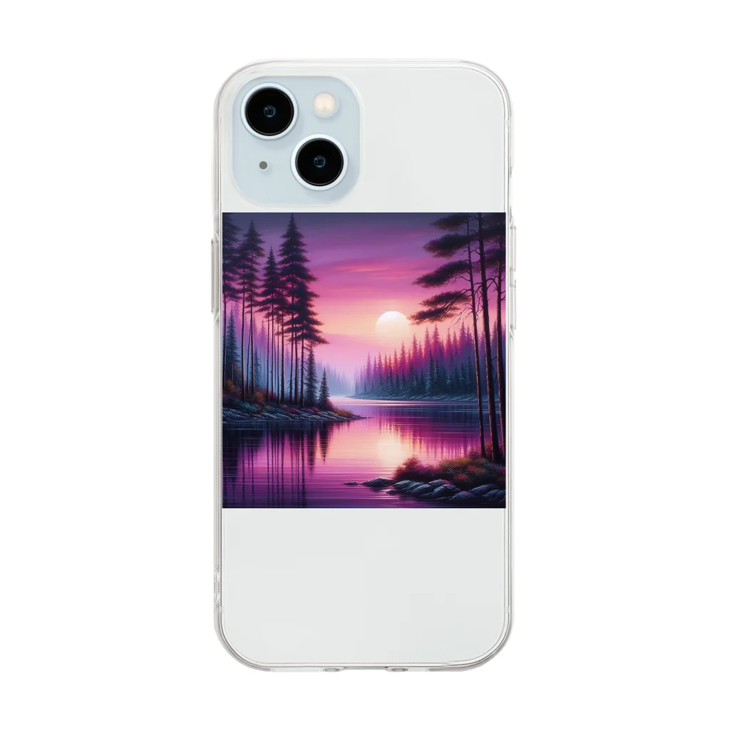 -優雅-  の夕焼け満喫ン。 Soft Clear Smartphone Case