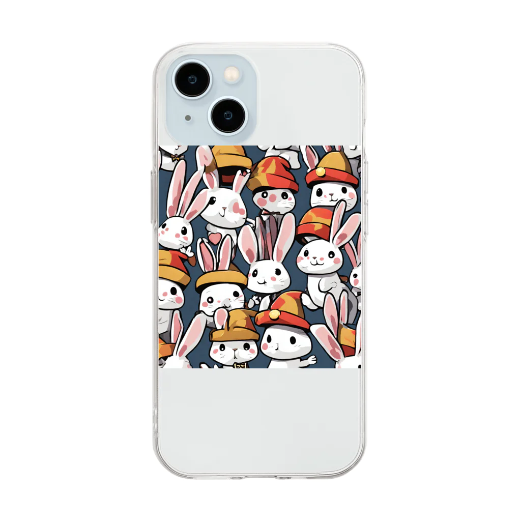 t_s_uのかわいいウサギ🐇 Soft Clear Smartphone Case