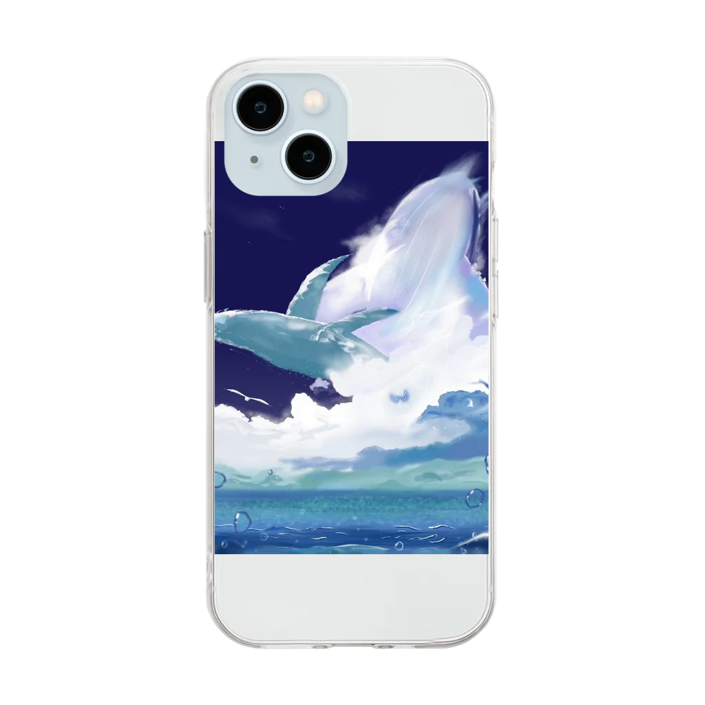 N.Sの雲鯨 Soft Clear Smartphone Case