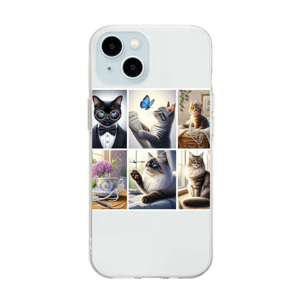 tu-suteppuのAIキャット Soft Clear Smartphone Case