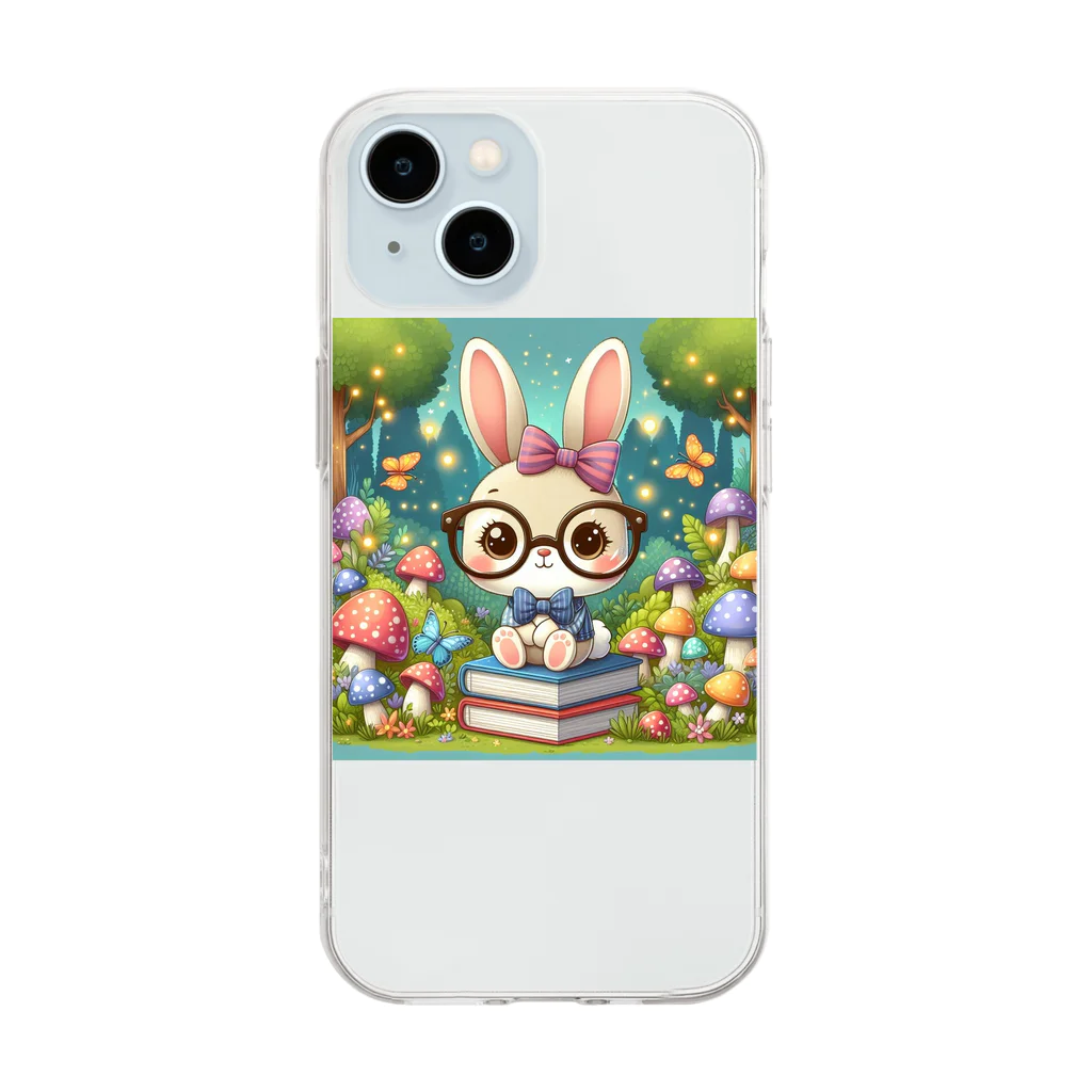 denyo dreamのウサギのアマリリス Soft Clear Smartphone Case