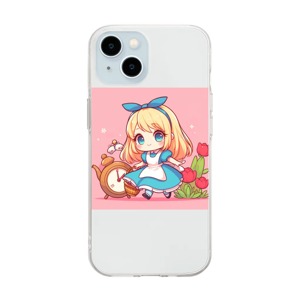 xsayaxの不思議の国のアリス少女 Soft Clear Smartphone Case