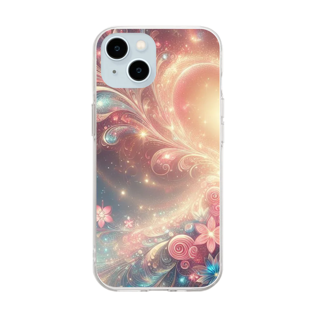 Chocolate-Lily-Mのキラキラハート Soft Clear Smartphone Case