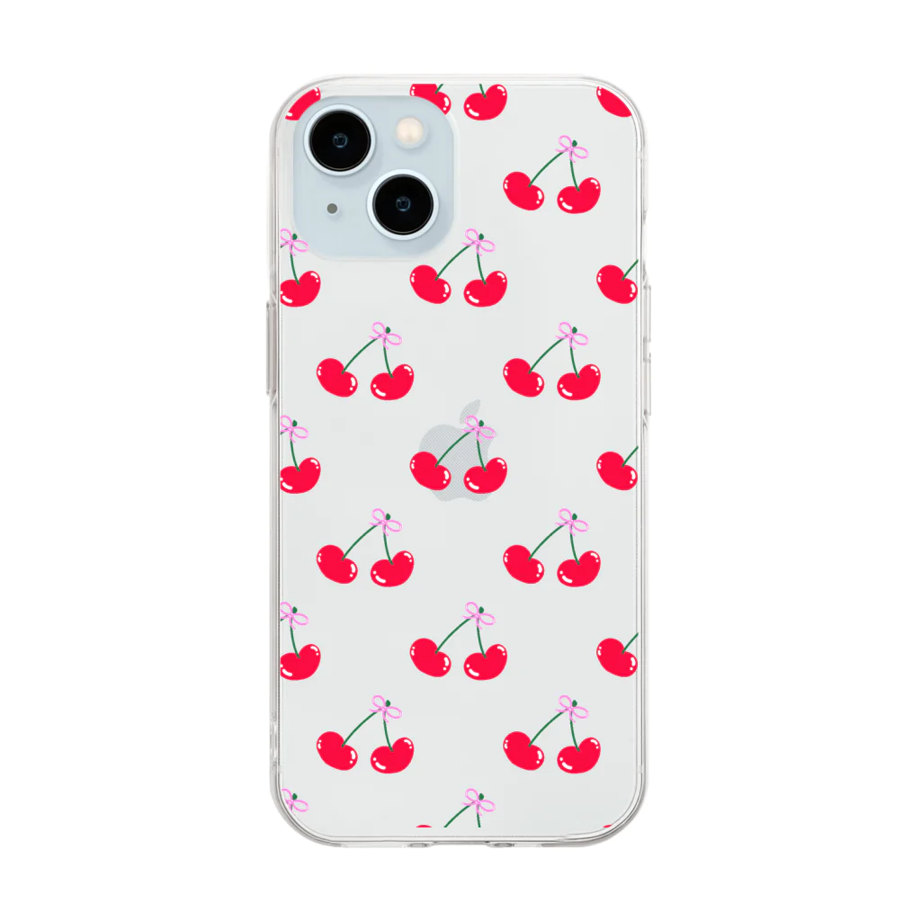 Moonkissed Sirenのさくらんぼ×コケット（cherry ver） Soft Clear Smartphone Case