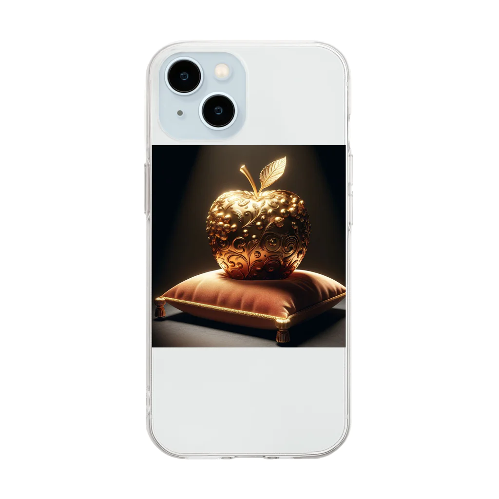 金運上昇金のリンゴの金運上昇金のリンゴ Soft Clear Smartphone Case