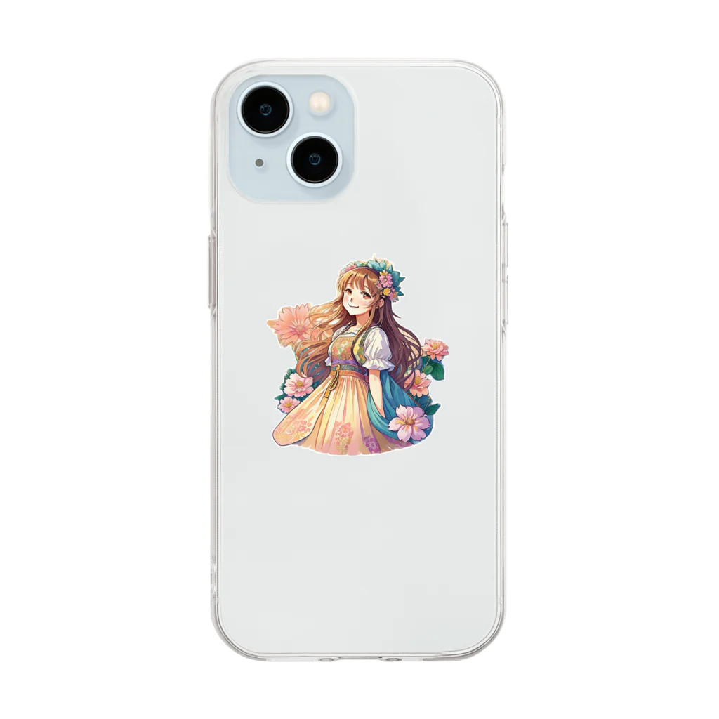 ちーらいふの花の少女 Soft Clear Smartphone Case