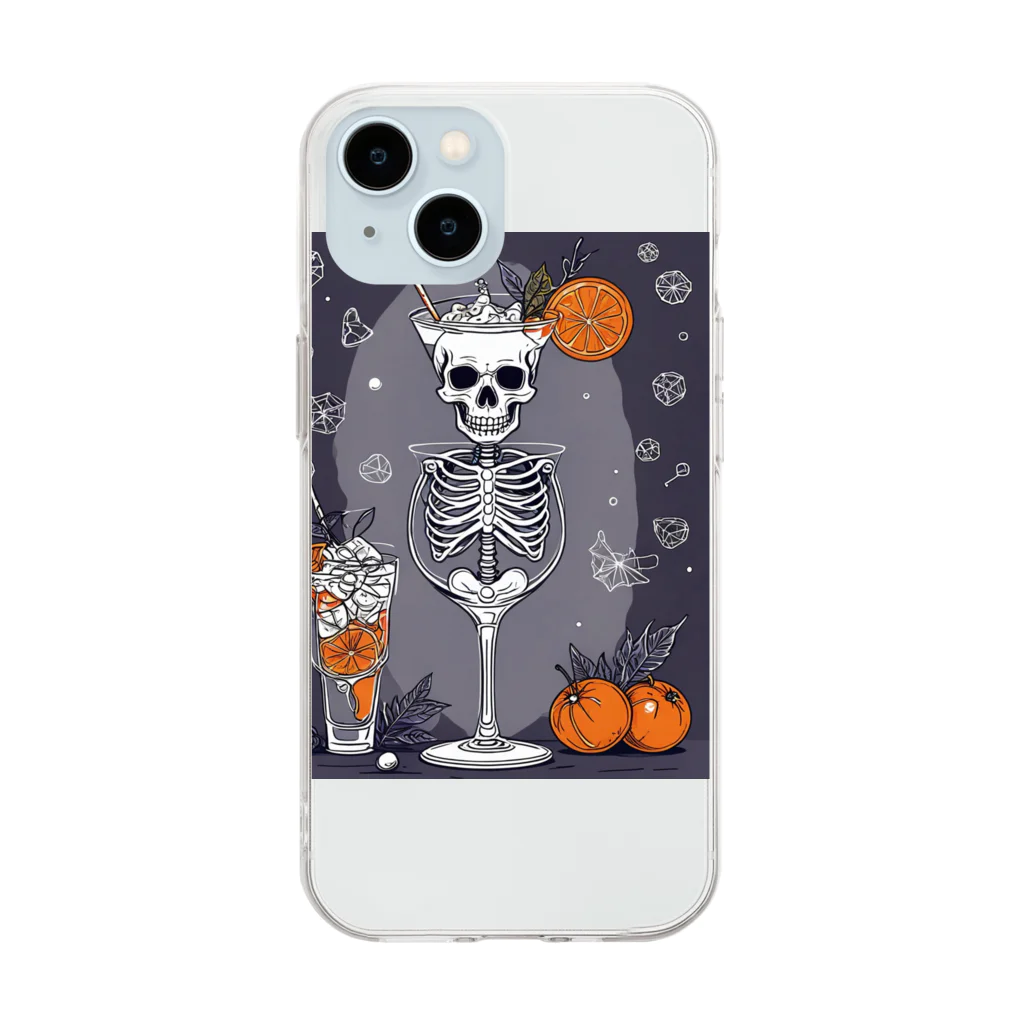 Skeletonのユニークなスケルトンアートがおしゃれに輝く！ Soft Clear Smartphone Case