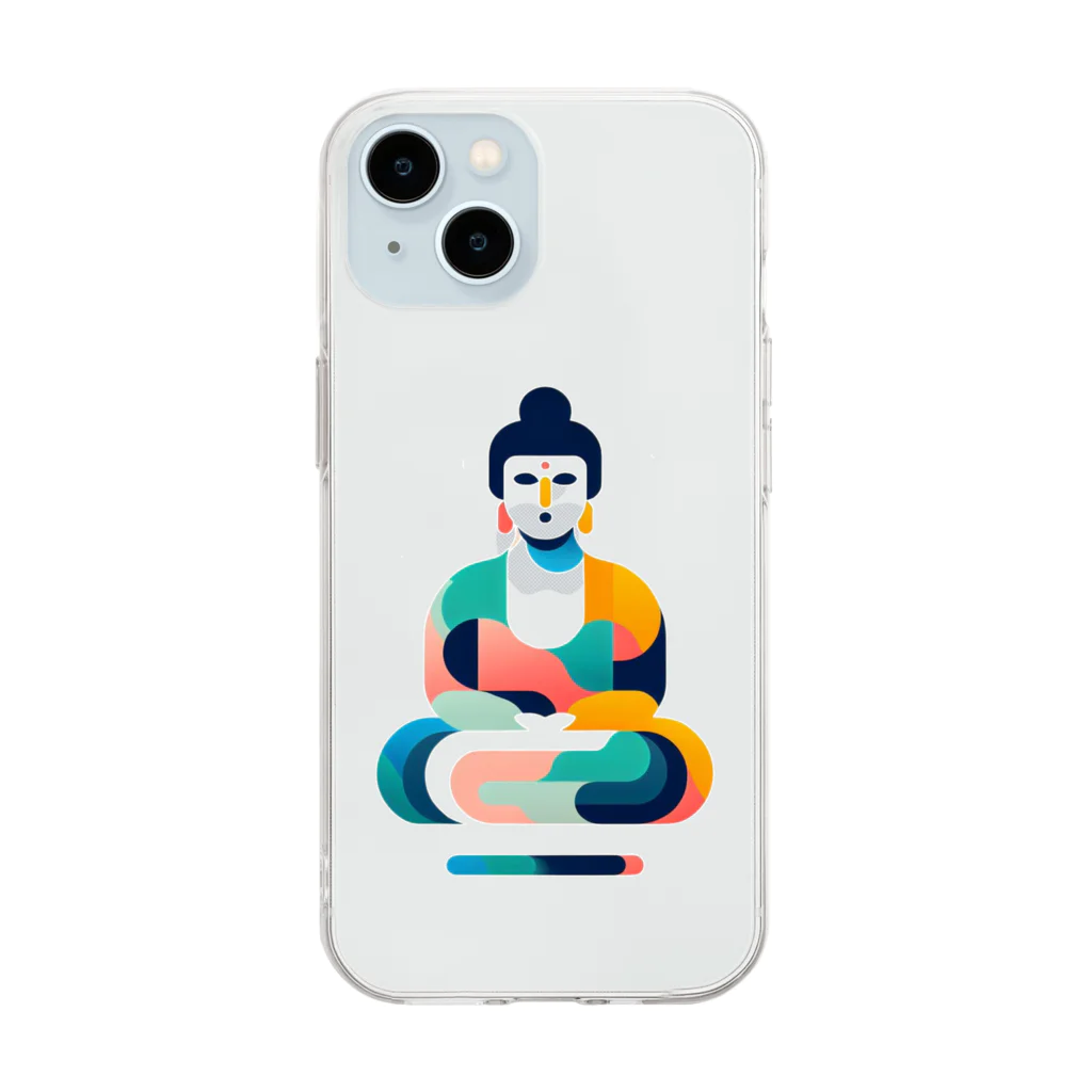 tohateの浮く仏陀 Soft Clear Smartphone Case