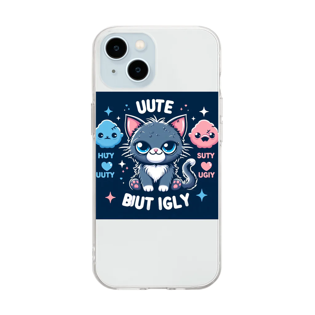 ブサカワアニマルのブサカワアニマル『ニャギ』 Soft Clear Smartphone Case