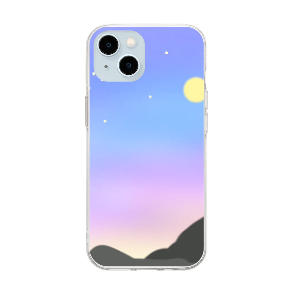 しぜんとあそんでるのの夜明けまえ散歩 Soft Clear Smartphone Case