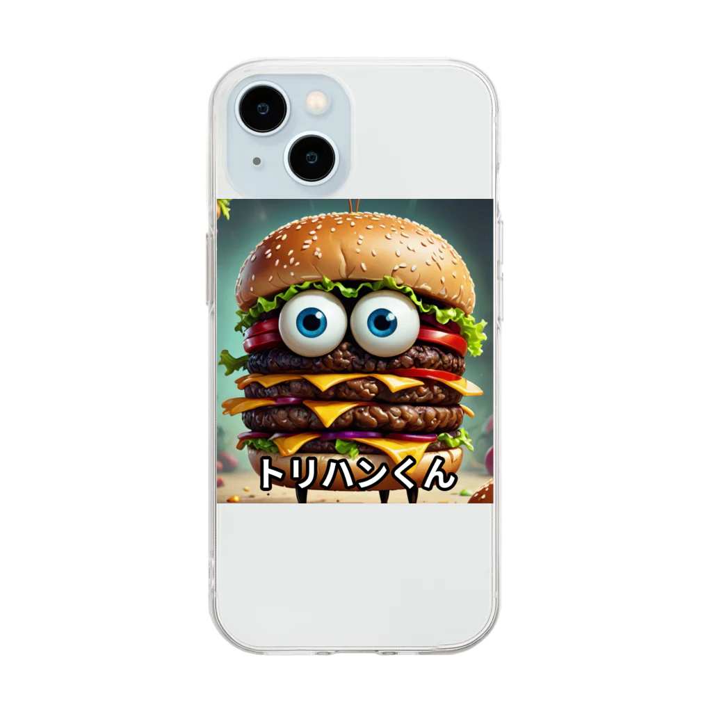 San☆Nikoのハンバーガー　トリプルくん Soft Clear Smartphone Case