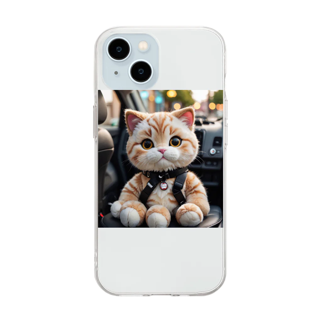 asnaynの車でお出かけネコちゃん Soft Clear Smartphone Case