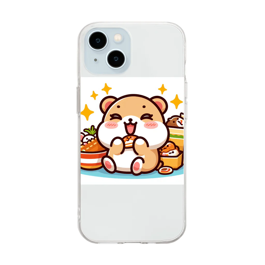 iota01の食欲旺盛なかわいいハムスター Soft Clear Smartphone Case