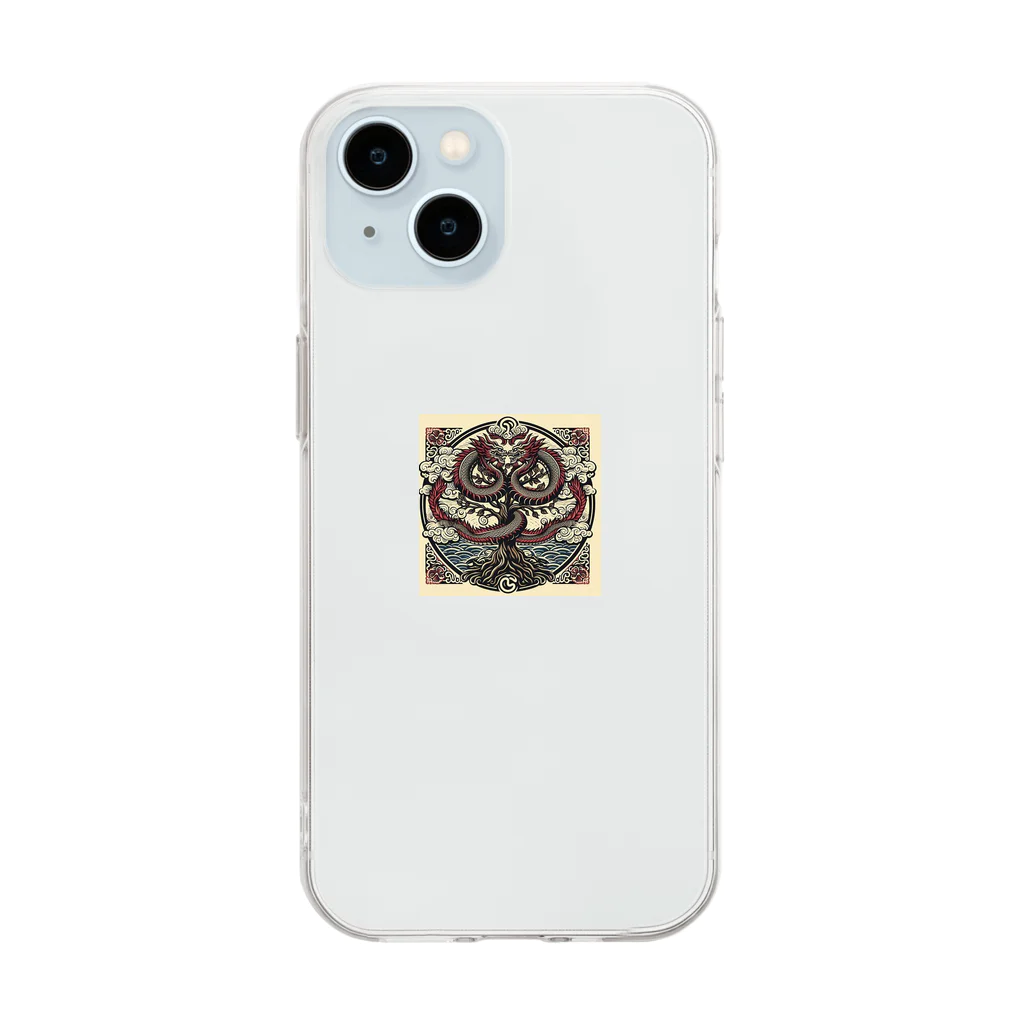 Dragon winの開運双龍 Soft Clear Smartphone Case