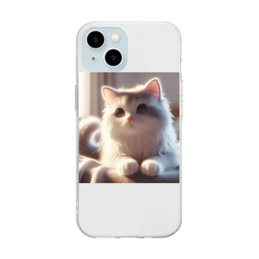 yos-1292583のねこニコばん Soft Clear Smartphone Case