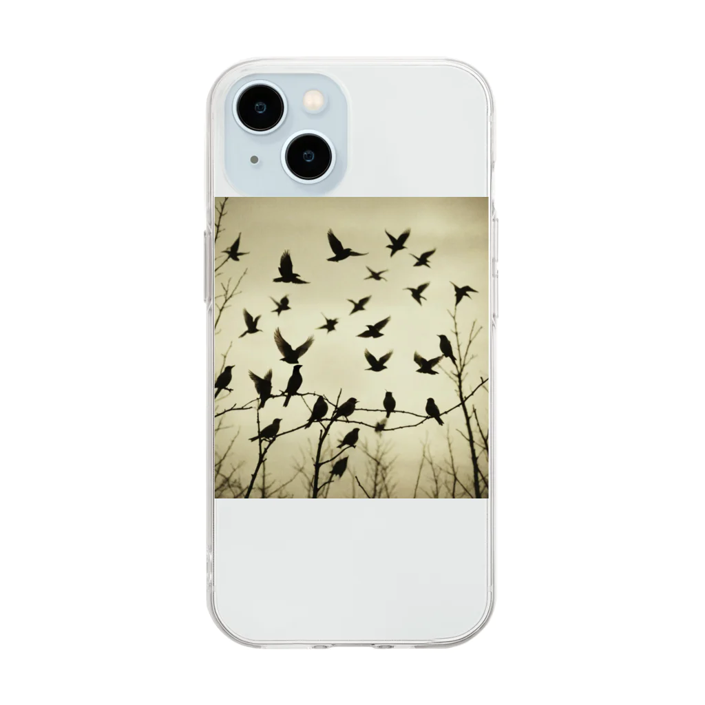 インコグッズのオカメインコの群れ Soft Clear Smartphone Case