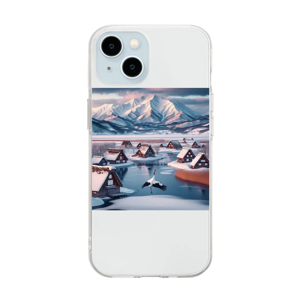 うさぎのモデル北海道 日本の田舎 アパレル Soft Clear Smartphone Case