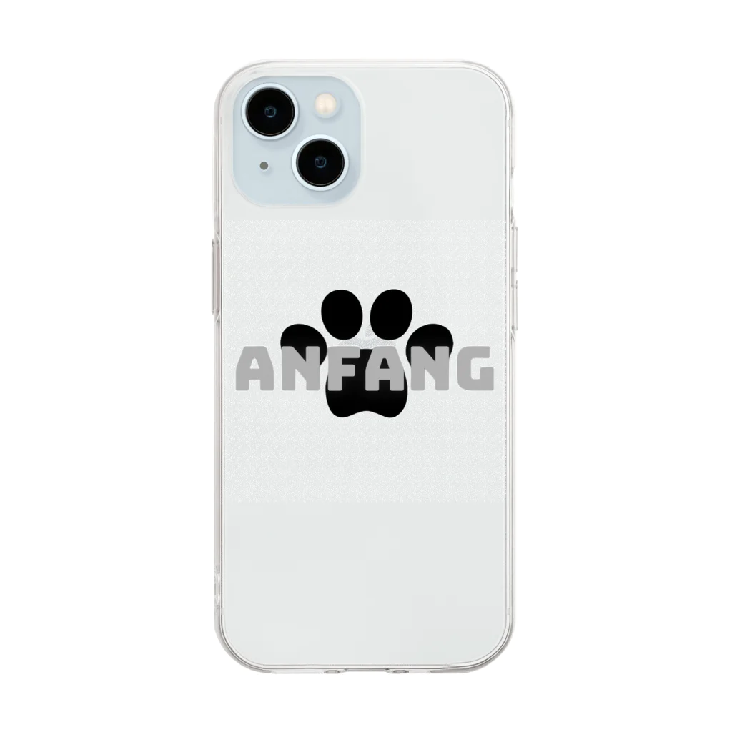 ANFANG のANFANG Dog stamp series  Soft Clear Smartphone Case