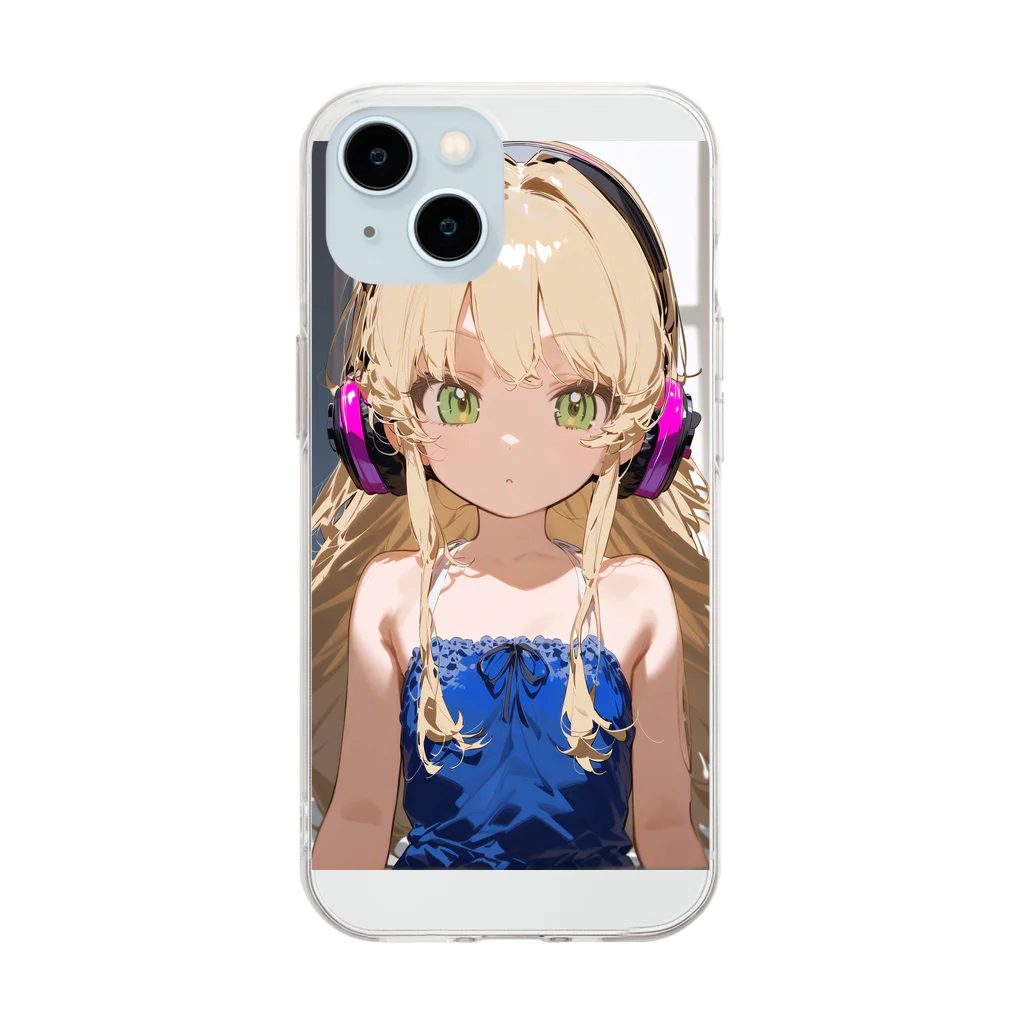 フィーリエさんのエルフショップのヘッドホン少女 Soft Clear Smartphone Case